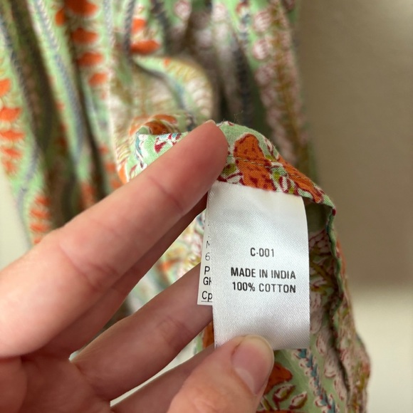 Anokhi Koki Boho Block Print Ruffle Trim Midi Wrap Dress Girls 10-11 Yrs - Picture 14 of 15